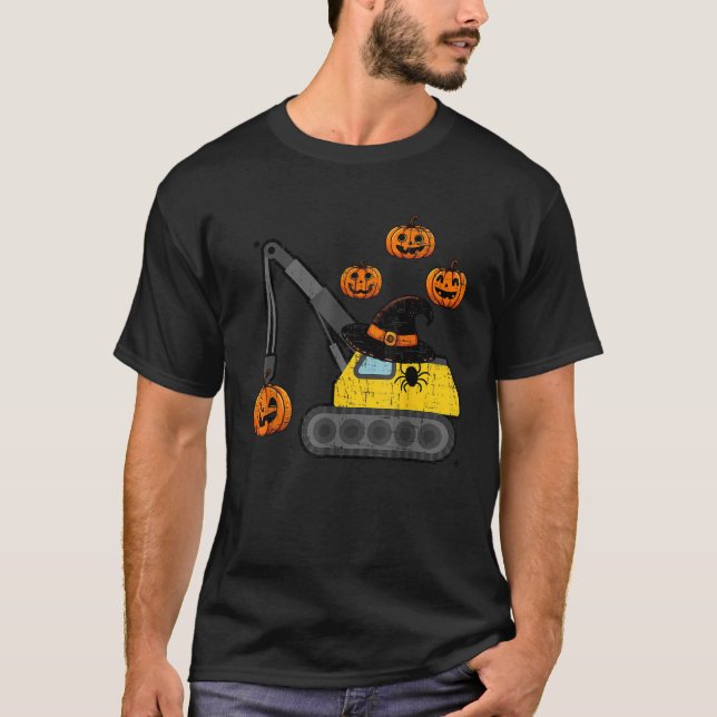 Crane Construction Truck Costume Toddler Kids Boys T Shirt (Framsida)