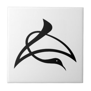 Crane-formade kanji-tecken för Cho Kakelplatta