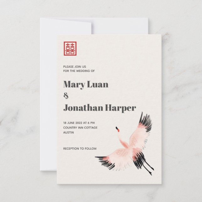 Crane i Himmel Inbjudningar (Framsida)