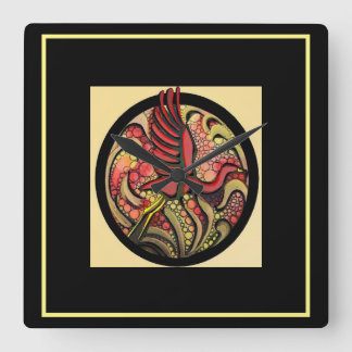 Crane-illustration Fyrkantig Klocka