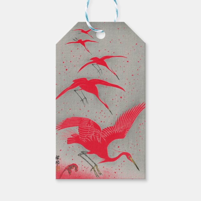 CRANE JAPANESE PRINT Gift-Märkre Presentetikett (Framsidan)