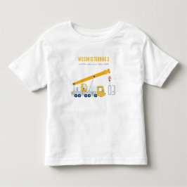Crane Lastbil Construction Fordon Barns födelsedag T Shirt