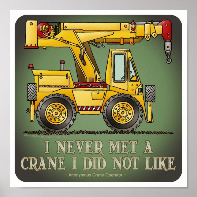 Crane Lastbil Operator Quote Poster (Framsidan)
