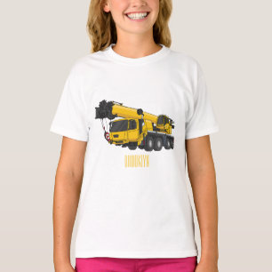 Crane lastbil tecknad illustration Barns plattor T Shirt