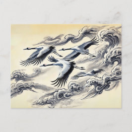 Crane Migration över bergen kinesiska Bläck Painti Vykort