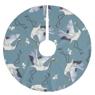Crane Mönster, Illustration Flies Bird. Julgransmatta Borstad Polyester