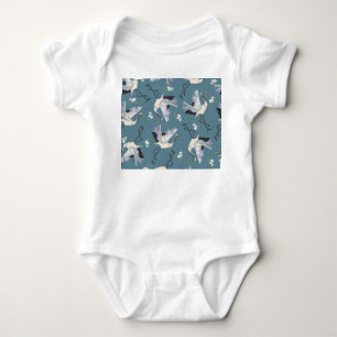 Crane Mönster, Illustration Flies Bird. T Shirt