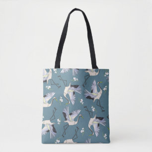 Crane Mönster, Illustration Flies Bird. Tygkasse