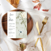 Crane och Bamboo Plant