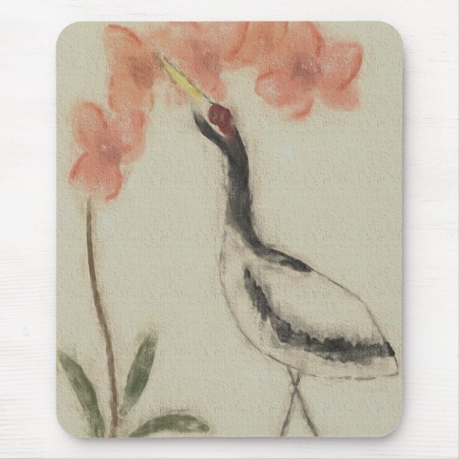 Crane och Orchid Mousepad Musmatta (Framsidan)
