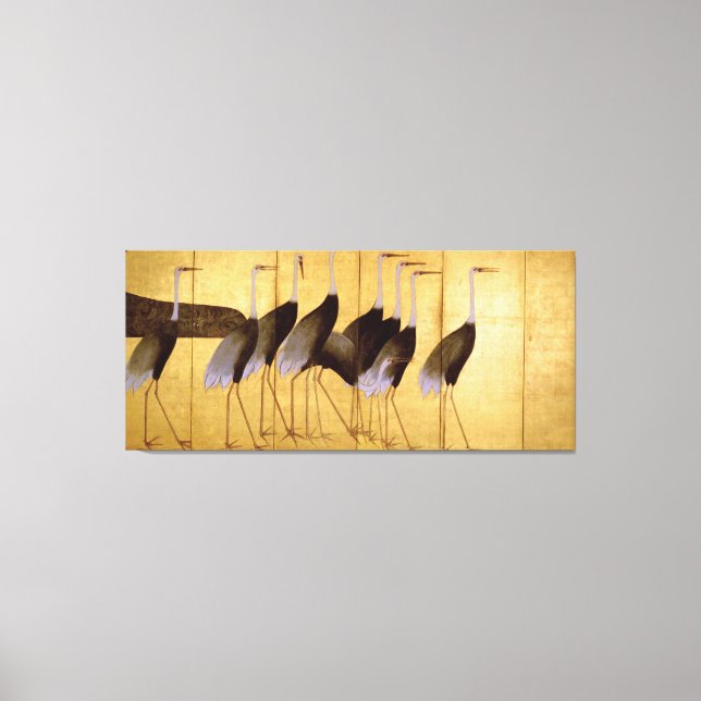 Crane, Ogata Korin japansk fin konst Canvastryck (Framsida)