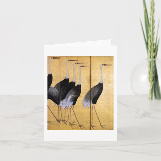 Crane, Ogata Korin japansk fin konst Kort (Framsida)