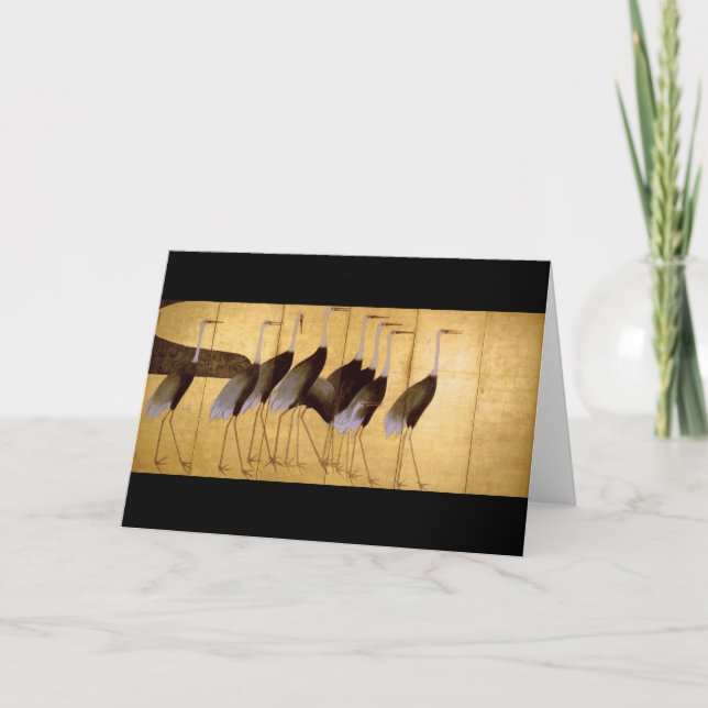 Crane, Ogata Korin japansk fin konst Kort (Framsida)