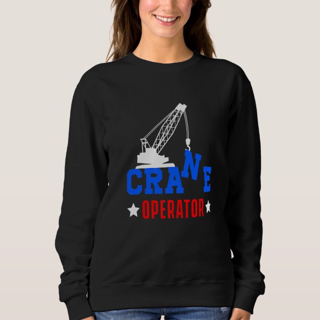 Crane Operator Construction Site Worker Bygger M T Shirt (Framsida)