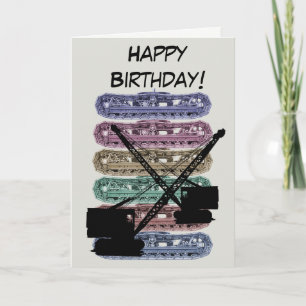 Crane Operator Crawler Crane Birthday Card Vintage Kort