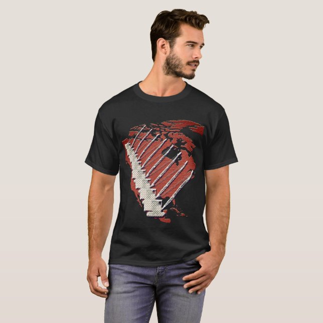 CRANE OPERATOR DIAMOND PLATE CRANE BRICK US KARTA TEE SHIRT (Hel framsida)