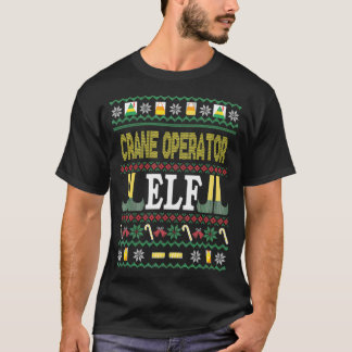 Crane Operator Elf Funny jul Gift T Shirt