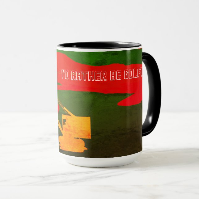 CRANE OPERATOR GOLF GOLFING FANTASY ART OPERATOR MUGG (Framsida höger)