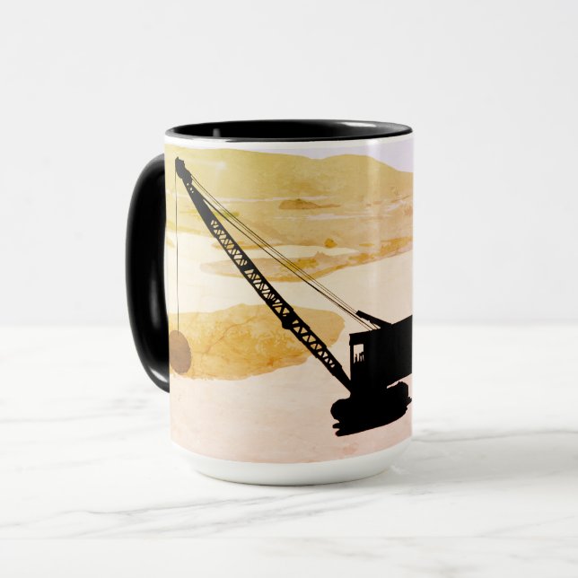CRANE OPERATOR GOLF GOLFING FANTASY ART OPERATOR MUGG (Framsida vänster)