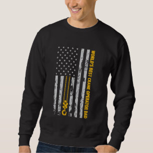 Crane Operator Krok American Flagga World S Best L Lång Ärmad Tröja