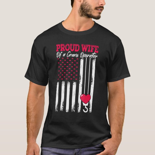 Crane Operator Proud Wife Krok Oper8r T Shirt (Framsida)