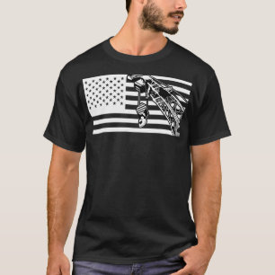 Crane Operator Tshirt US Flagga Manar Heavy T Shirt