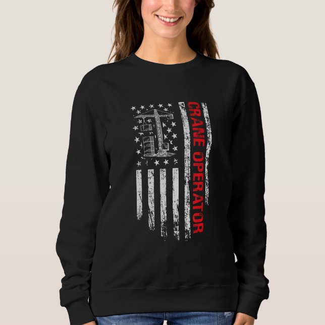 Crane Operator US Flag  Crane Operator T Shirt (Framsida)