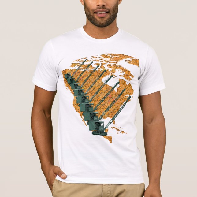 CRANE OPERATOR US KARTA JIGSAW PUZZLE OPERATOR T-SHIRT (Framsida)