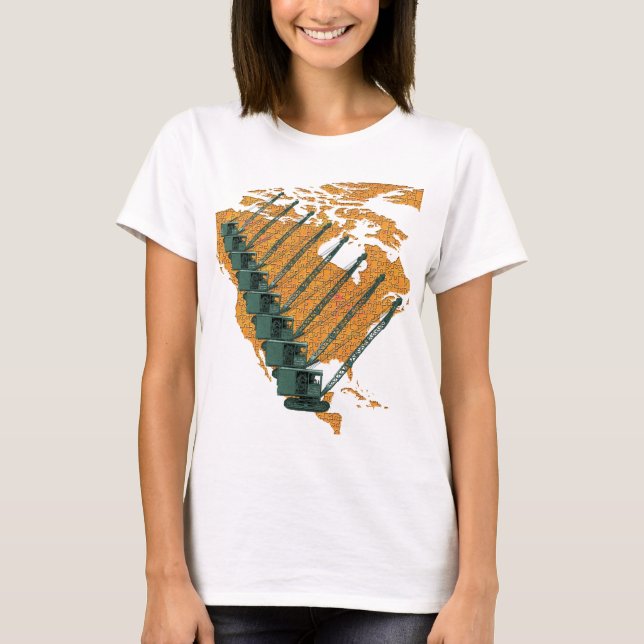 CRANE OPERATOR US KARTA JIGSAW PUZZLE OPERATOR T-SHIRT (Framsida)