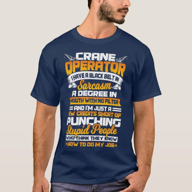 Crane-operatörens presenter från Funny Krok Oper8r T Shirt (Framsida)
