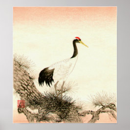 Crane på Gräs Träd Ito NisaburoIto Nisaburo Poster