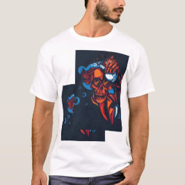 🔥 Crâne rouge artistique – Design de feu 🔥 T Shirt