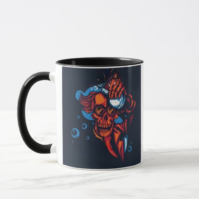 🔥 Crâne rouge artistique Mugg (Vänster)