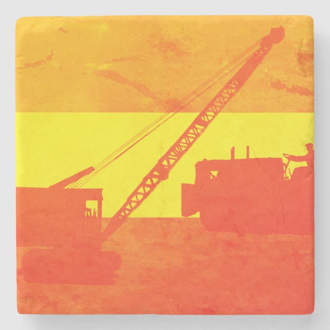 Crane Shovel OPERATING INGENJÖR art bulldozer Underlägg Sten (Framsidan)