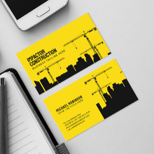 Crane Skyscraper Byggnad Graphic Silhouette Visitkort