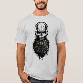 crane tete de mort hipster skull barbu barbe pirat t shirt
