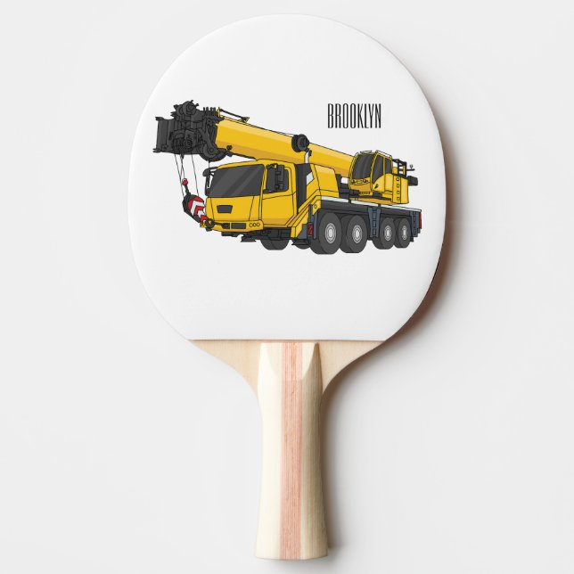 Crane truck cartoon illustration pingisracket (Framsidan)