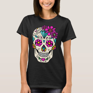 Craneo Sugar Skull. Dia De Los Muertos. Dag för T Shirt