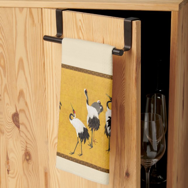 "Cranes" (1772-1780) av Maruyama Ōkyo Kökshandduk (Thirds Fold)