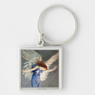 Crane's Angel of Peace Fyrkantig Silverfärgad Nyckelring