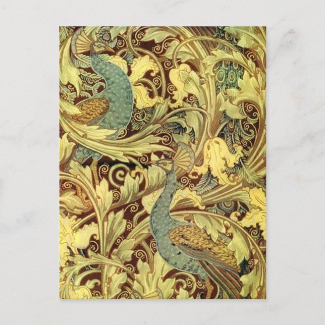 Crane's Art nouveau Peacock Garden Vykort (Framsida)