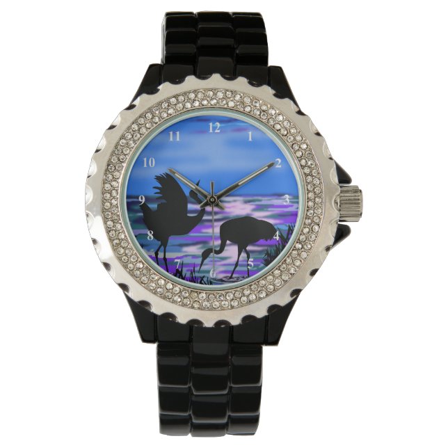Cranes Bird Watch Armbandsur (Framsida)