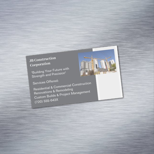 Cranes Byggnad entreprenör Byggnad Construction Magnetiska Visitkort (In Situ)