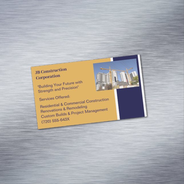 Cranes Byggnad entreprenör Byggnad Construction Magnetiska Visitkort (In Situ)