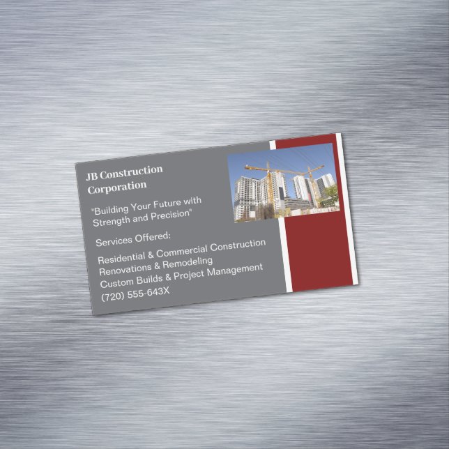 Cranes Byggnad entreprenör Byggnad Construction Magnetiska Visitkort (In Situ)