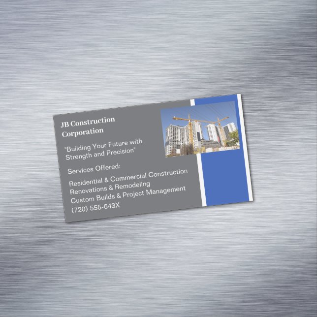Cranes Byggnad entreprenör Byggnad Construction Magnetiska Visitkort (In Situ)