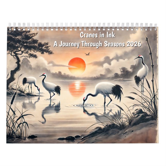 Cranes in Ink – A Journey Through Seasons 2026 Kalender (Omslag)