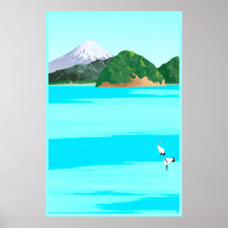 Cranes och Sea Poster