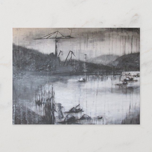 Cranes över floden Clyde Vykort (Framsida)