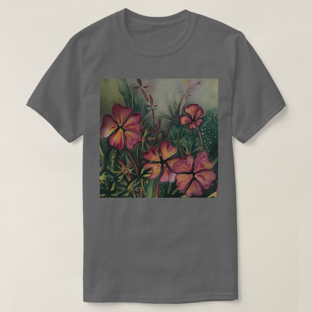 Cranesbill Geranium T Shirt (Design framsida)